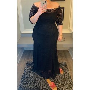Torrid Black Lace Off Shoulder Maxi Dress - BNWT